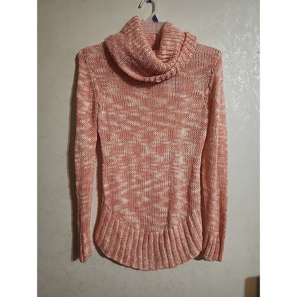 No Boundaries Knit Tunic Sweater Pink White Marble Juniors XL (15-17) Cowl Neck - Picture 1 of 5